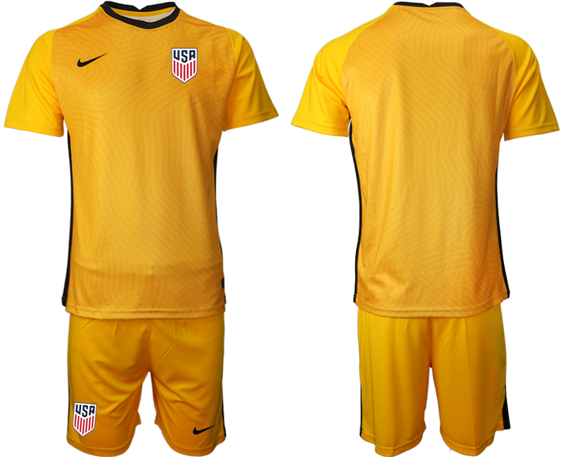 Men 2020-2021 Season National team United States goalkeeper yellow Soccer Jersey